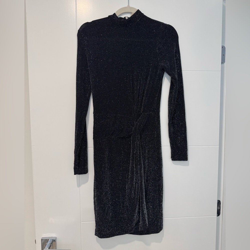 Michael Kors Shimmering Black Long Sleeve Dress